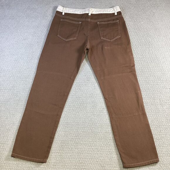 Men's‎ Colorblock Utility Workwear Pants Size 34 Brown Cream Cargo Carpenter - Picture 3 of 7